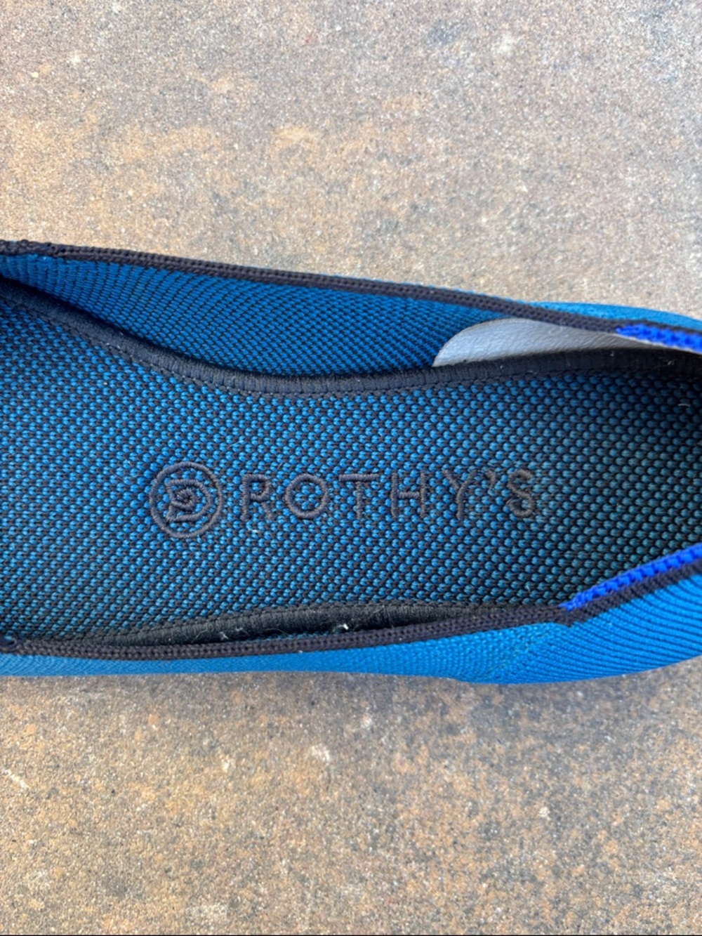 Rothy's Retired Round Toe Electric Blue Knit Slip-On Flats - Picture 3 of 16